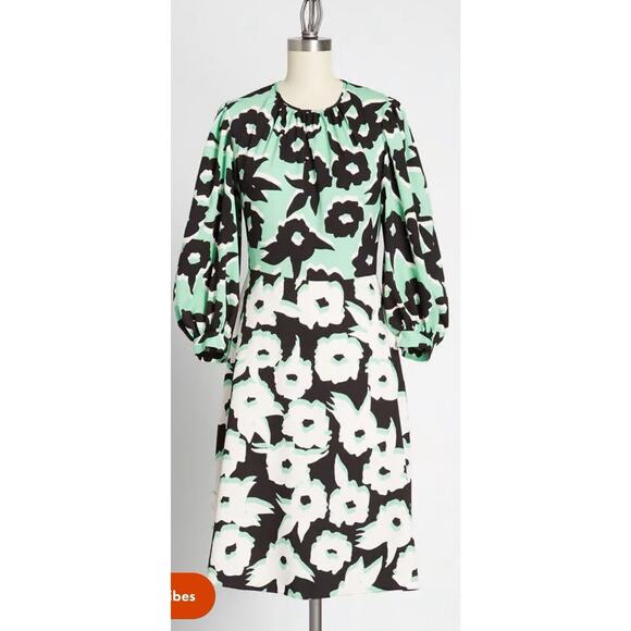 ModCloth Closet London 10 Floral Puff Sleeve Midi Dress NWT - Picture 4 of 9
